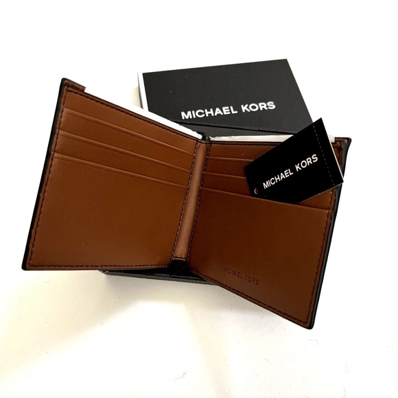 Michael Kors Slim Billfold Men's Wallet 3pc Gift Set Black Brown Tan Boxed NWT - Picture 4 of 16